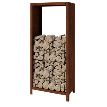 Cortenstahl Holzlager - Indiana - 80 x 40 x 180 cm