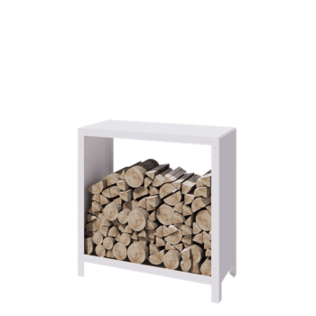 Holzlager aus Stahl - Indiana - 100 x 40 x 100 cm - RAL9010 matte (weiß)