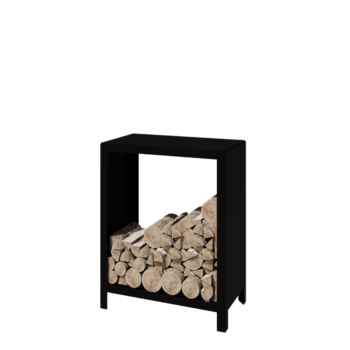 Holzlager aus Stahl - Indiana - 80 x 40 x 100 cm - RAL9005 matte (schwarz)