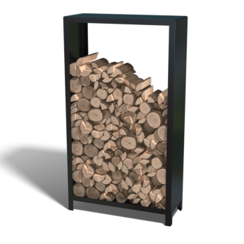 Holzlager aus Stahl - Indiana - 100 x 40 x 180 cm - RAL9010 matte (weiß)