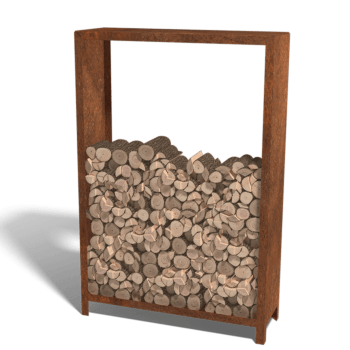 Holzlager aus Cortenstahl Indiana 180 x 120 x 40 cm