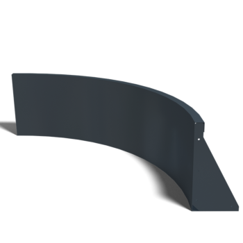 Stützmauer aus Stahl - Innenkurve - 100 x 100 x 40 cm - RAL9005 matte (schwarz)