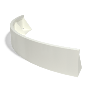 Stützmauer aus Stahl - Außenkurve - 150 x 150 x 30 cm - RAL9010 matte (weiß)