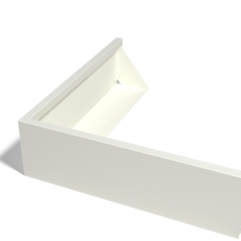 Stützmauer aus Stahl - Außenecke - 100 x 100 x 30 cm - RAL9010 matte (weiß)