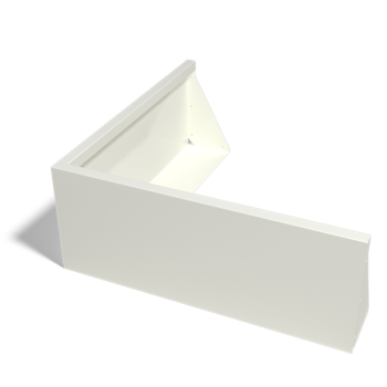 Stützmauer aus Stahl - Außenecke - 100 x 100 x 40 cm - RAL9010 matte (weiß)