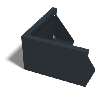 Stützmauer aus Stahl - Außenecke - 50 x 50 x 30 cm - RAL9010 matte (weiß)