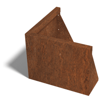 Cortenstahl-Stützmauer Außenecke 50 x 50 cm (Höhe 40 cm)