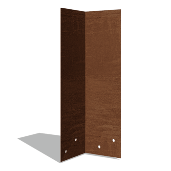 Verbindungsplatte 90° aus Cortenstahl Hoch 34 - 37,5 cm