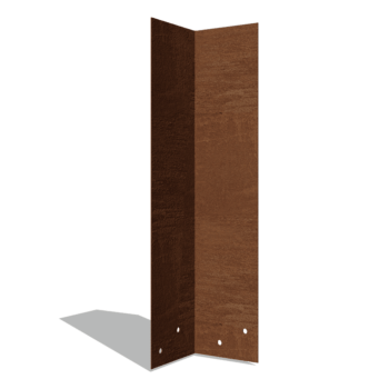 Verbindungsplatte 90° aus Cortenstahl Hoch XL 45 cm