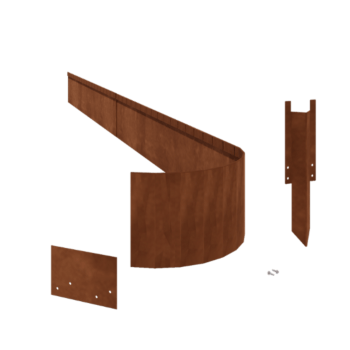 Beeteinfassung FLEX abgeflacht aus Cortenstahl 23 cm kompletter Satz pro 15 Meter