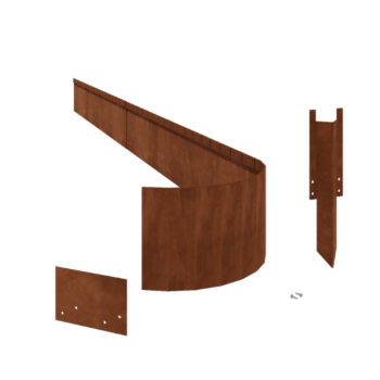 Beeteinfassung FLEX abgeflacht aus Cortenstahl 23 cm kompletter Satz pro 24 meter