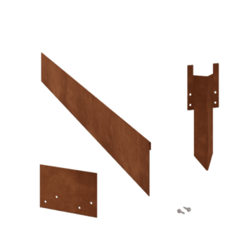 Rasenkante abgeflacht aus Cortenstahl 13 cm Komplettsatz pro 15 Meter