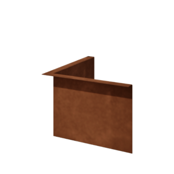 Beeteinfassung gebogen aus Cortenstahl 22 cm Innenwinkel