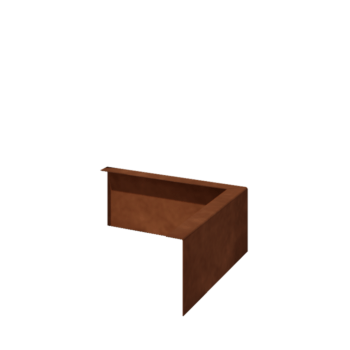 Rasenkante gebogen aus Cortenstahl 12 cm Außenwinkel