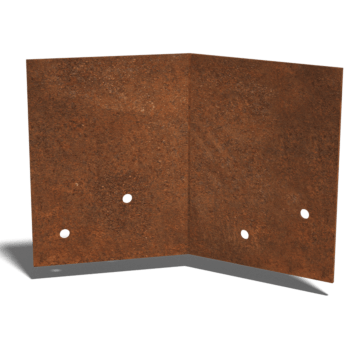 Verbindungsplatte 45° aus Cortenstahl Mittel 22 - 25 cm
