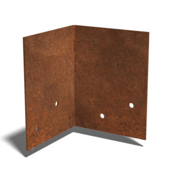 Verbindungsplatte 90° aus Cortenstahl Mittel 22 - 25 cm
