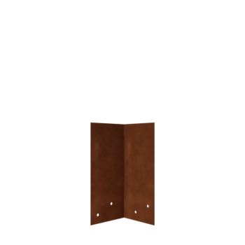 Verbindungsplatte 90° aus Cortenstahl Mittel 22 - 25 cm