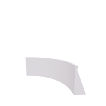Stützmauer aus Stahl - Außenkurve - 100 x 100 x 50 cm - RAL9010 matte (weiß)