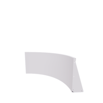 Stützmauer aus Stahl - Innenkurve - 100 x 100 x 60 cm - RAL9010 matte (weiß)