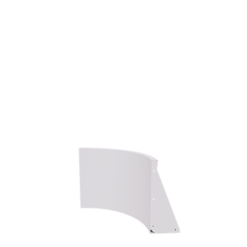 Stützmauer aus Stahl - Innenkurve - 50 x 50 x 50 cm - RAL9010 matte (weiß)