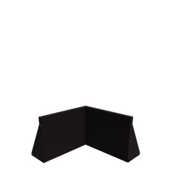 Stützmauer aus Stahl - Innenecke - 50 x 50 x 40 cm - RAL9005 matte (schwarz)