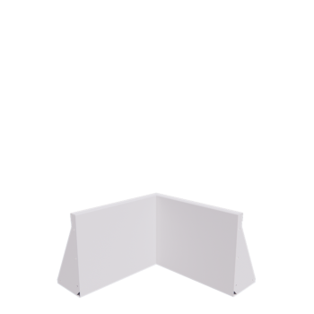 Stützmauer aus Stahl - Innenecke - 50 x 50 x 40 cm - RAL9010 matte (weiß)