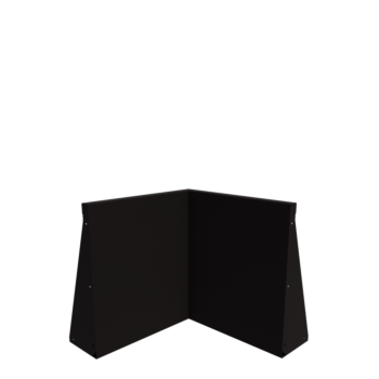 Stützmauer aus Stahl - Innenecke - 50 x 50 x 60 cm - RAL9005 matte (schwarz)