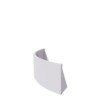 Stützmauer aus Stahl - Außenkurve - 100 x 100 x 40 cm - RAL9010 matte (weiß)