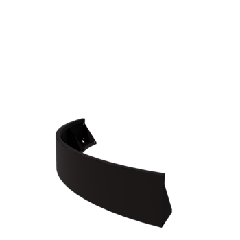 Stützmauer aus Stahl - Außenkurve - 150 x 150 x 30 cm - RAL9005 matte (schwarz)