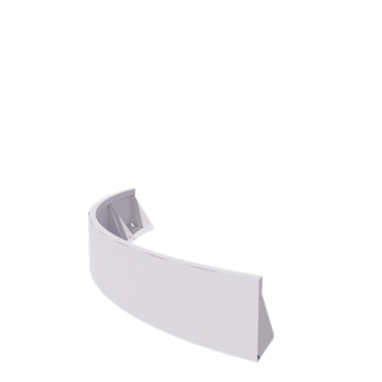 Stützmauer aus Stahl - Außenkurve - 150 x 150 x 30 cm - RAL9010 matte (weiß)