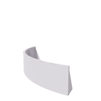 Stützmauer aus Stahl - Außenkurve - 150 x 150 x 40 cm - RAL9010 matte (weiß)