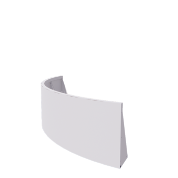 Stützmauer aus Stahl - Außenkurve - 150 x 150 x 50 cm - RAL9010 matte (weiß)