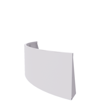 Stützmauer aus Stahl - Außenkurve - 150 x 150 x 60 cm - RAL9010 matte (weiß)