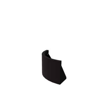Stützmauer aus Stahl - Außenkurve - 50 x 50 x 30 cm - RAL9005 matte (schwarz)