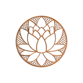 Wanddekoration aus Cortenstahl Lotusblume