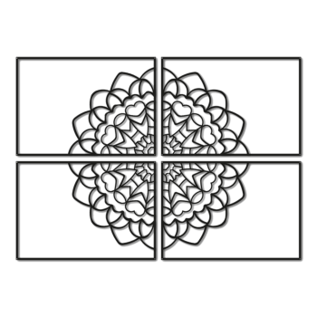 Wanddekoration aus Metall Mandala 4-teilig
