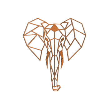 Wanddekoration aus Cortenstahl Elefant 2.0