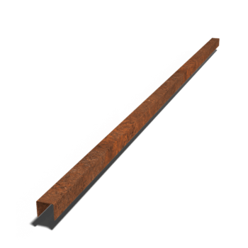 Aufsatzprofil Cortenstahl 5 x 5 x 5 cm (Länge 240 cm)