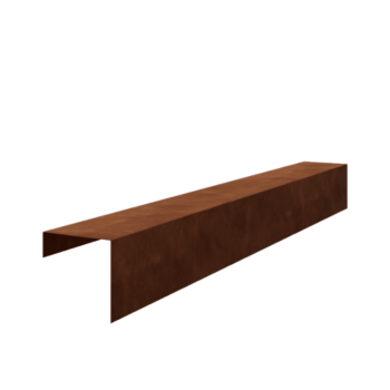 Aufsatzprofil Cortenstahl 15 x 15 x 5 cm (Länge 240 cm)