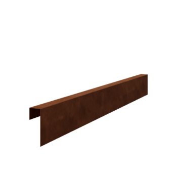 Aufsatzprofil Cortenstahl 15 x 5 x 5 cm (Länge 240 cm)