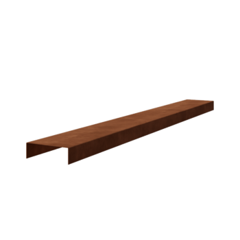 Aufsatzprofil Cortenstahl 5 x 15 x 5 cm (Länge 150 cm)