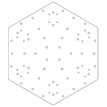Bodenplatte aus verzinktem Stahl - Sechseckig - 59,3 x 52 cm