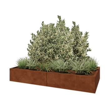 Cortenstahl Hochbeet XXL - Rechteckig - 200 x 100 x 30 cm - Mit Bodenplatte