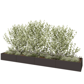 Hochbeet XXL aus Stahl - Rechteckig - 480 x 80 x 40 cm - RAL7016 matte (anthrazitgrau) - Ohne Bodenplatte