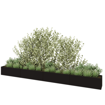 Hochbeet XXL aus Stahl - Rechteckig - 480 x 40 x 40 cm - RAL9005 matte (schwarz) - Ohne Bodenplatte