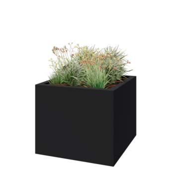 Fiberglas Pflanzkübel - Viereck - 120 x 120 x 100 cm - RAL7021 matte (schwarzgrau) - Mit Boden