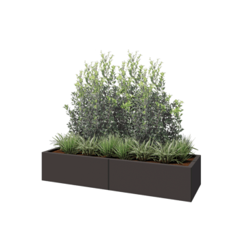 Hochbeet XXL aus Stahl - Rechteckig - 160 x 50 x 30 cm - RAL7016 matte (anthrazitgrau) - Ohne Bodenplatte