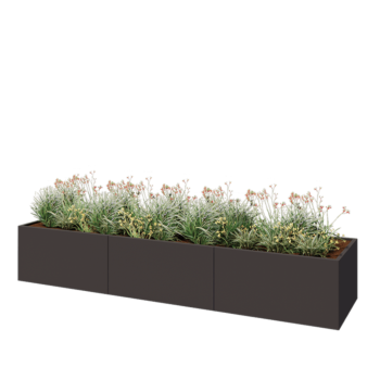 Hochbeet XXL aus Stahl - Rechteckig - 360 x 80 x 60 cm - RAL7016 matte (anthrazitgrau) - Ohne Bodenplatte