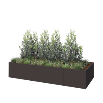 Hochbeet XXL aus Stahl - Rechteckig - 320 x 120 x 60 cm - RAL7016 matte (anthrazitgrau) - Ohne Bodenplatte