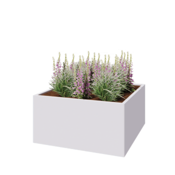 Pflanzkübel aus Stahl - Viereckig - 120 x 120 x 60 cm - RAL9010 matte (weiß) - Ohne Bodenplatte
